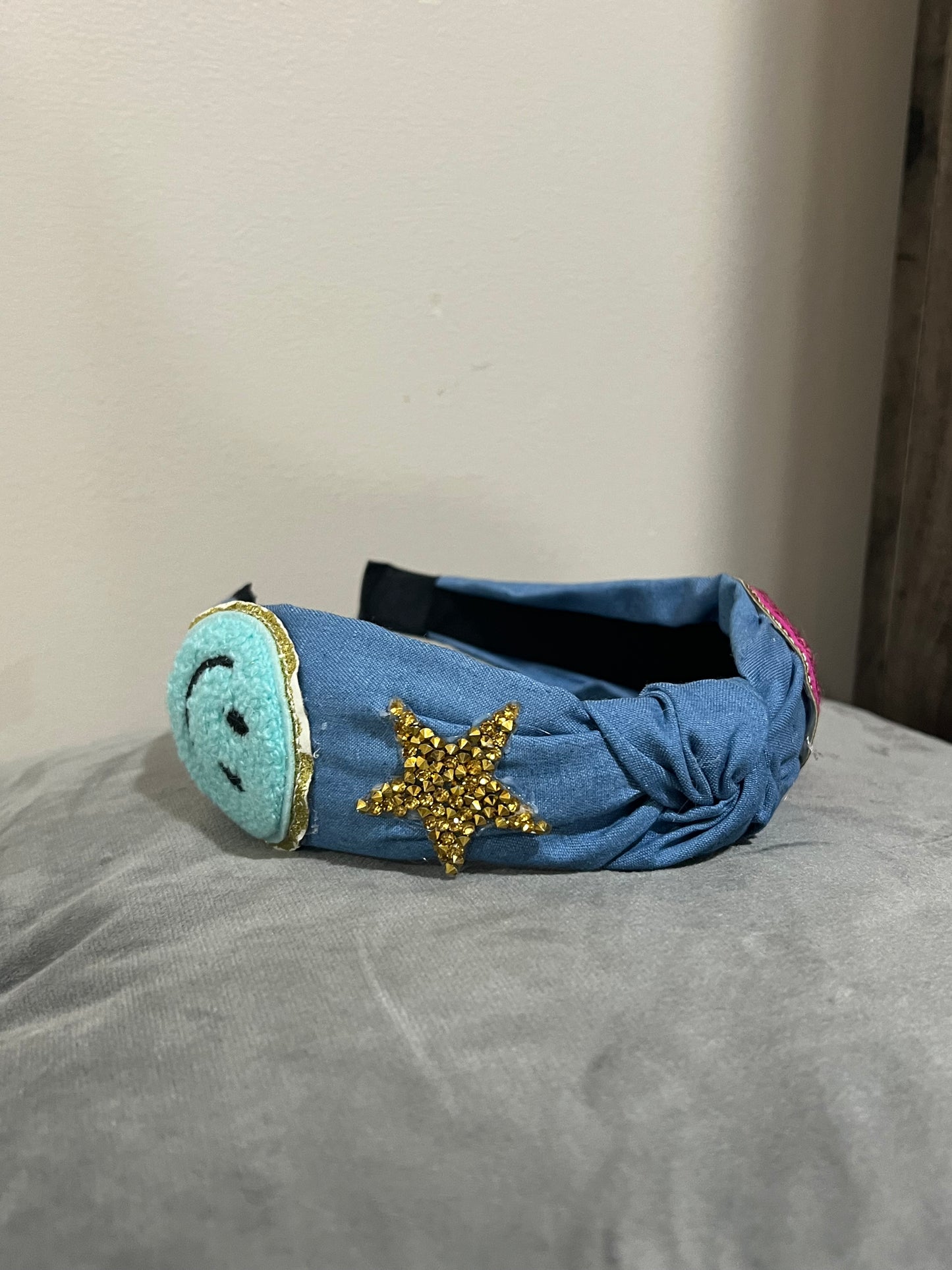 Smile Power Denim Headband πβ¨