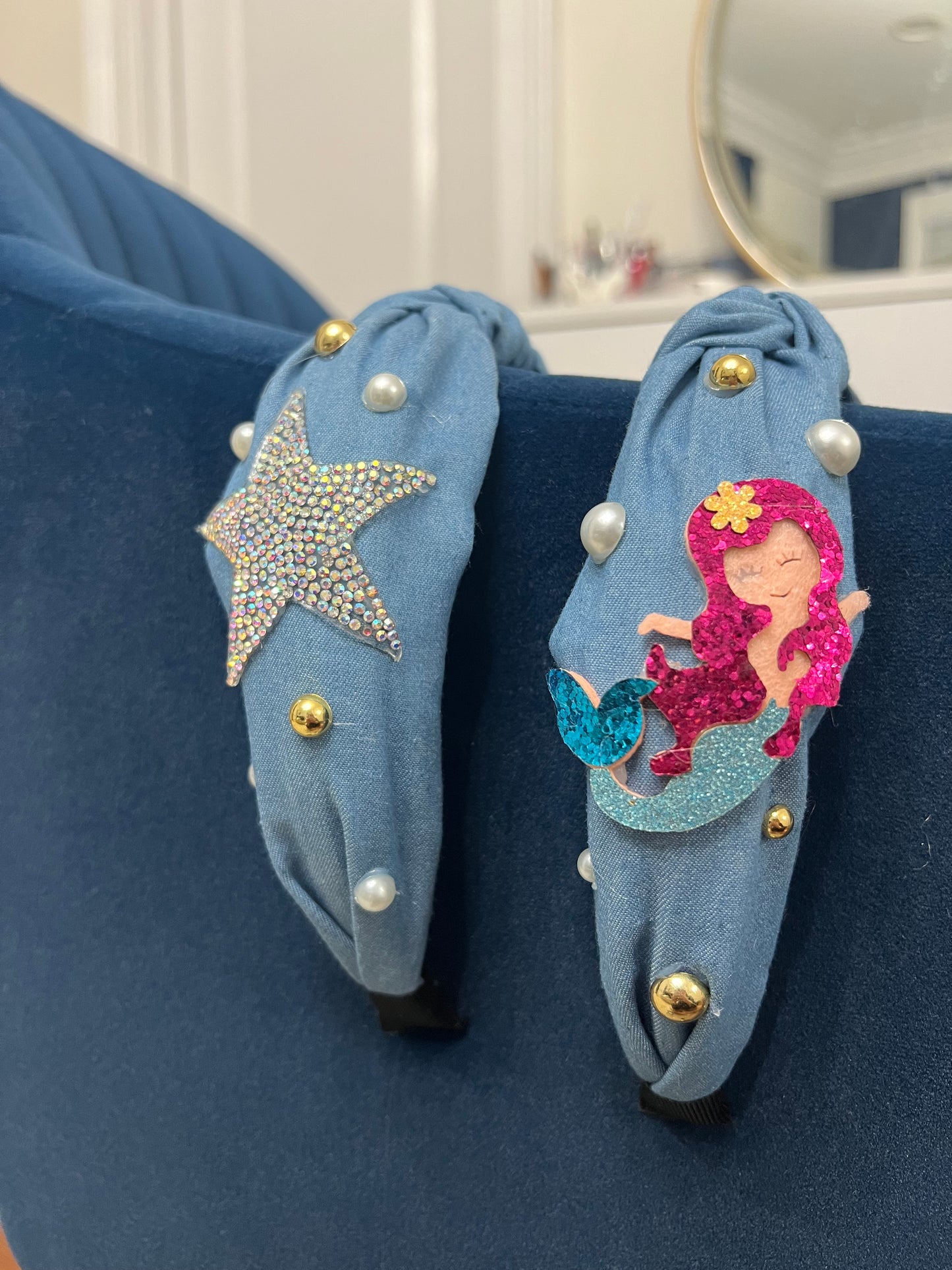 Mermaid Denim Headband πβ¨π§ββοΈ