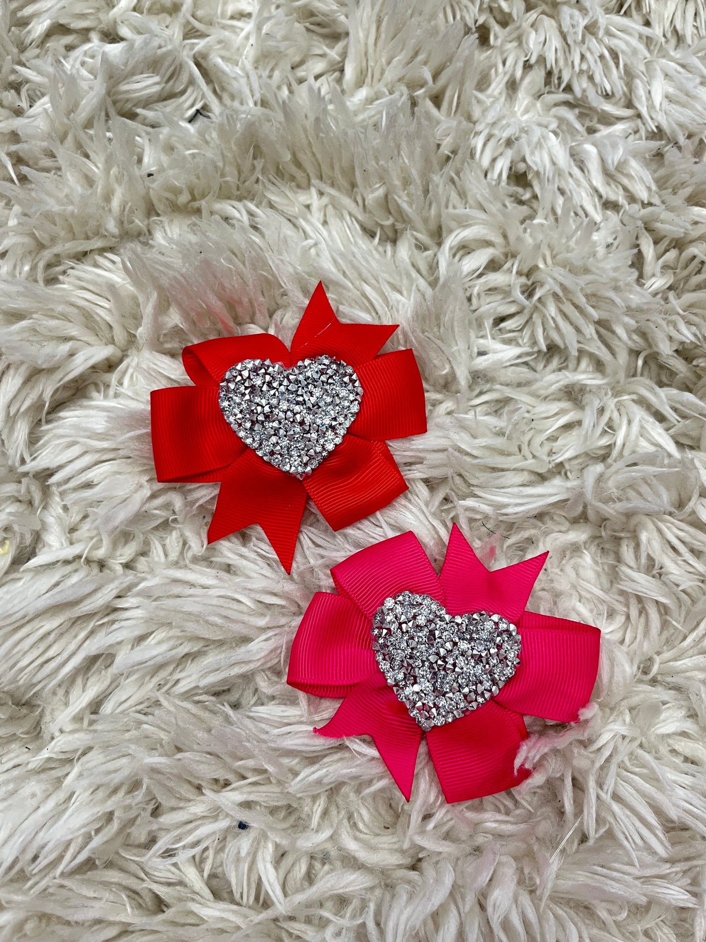 Mini Silver Heart Valentines Bow ❤️